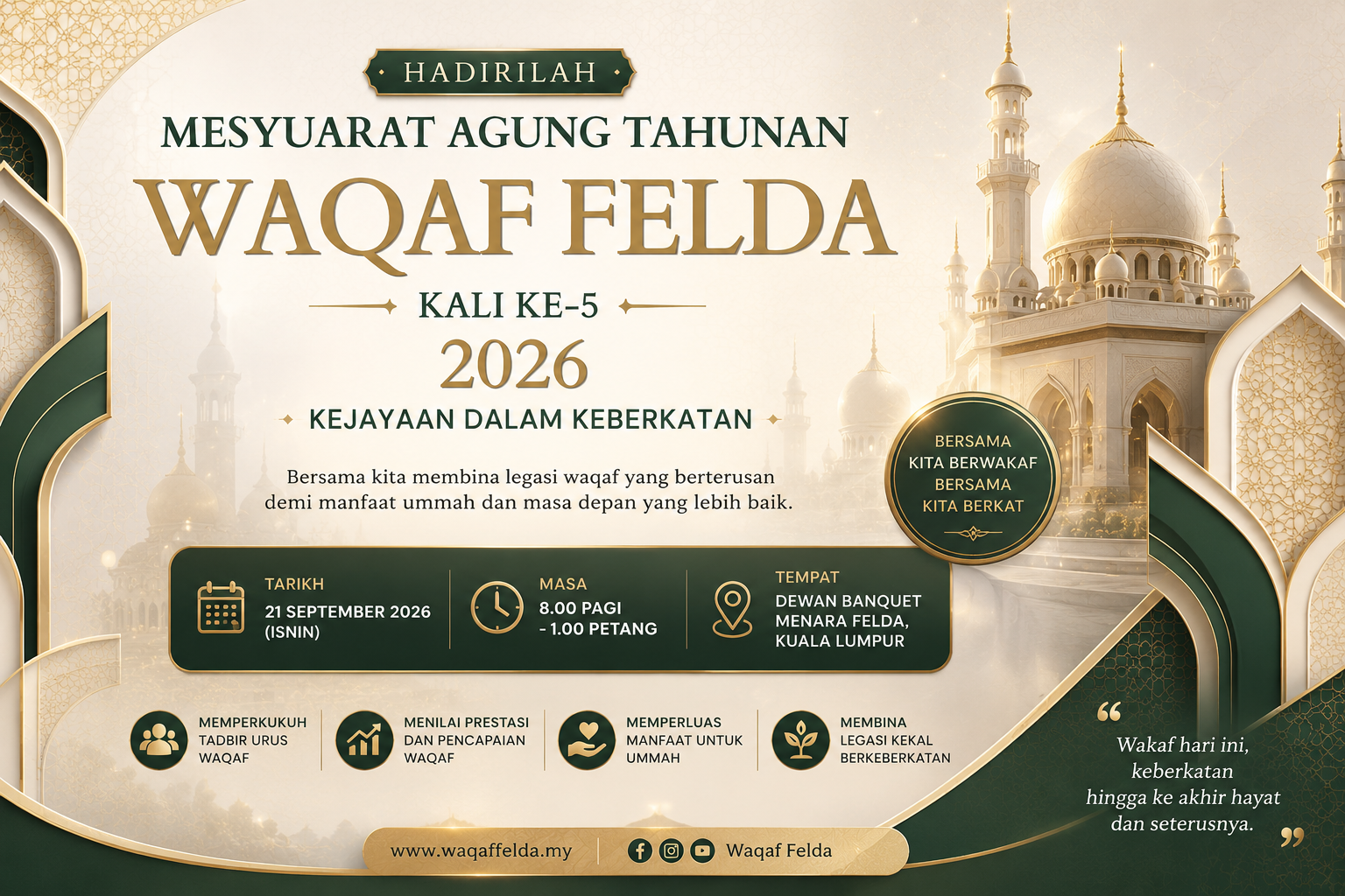 Mesyuarat Agung Tahunan WAQAF FELDA Kali Ke-5, 2026